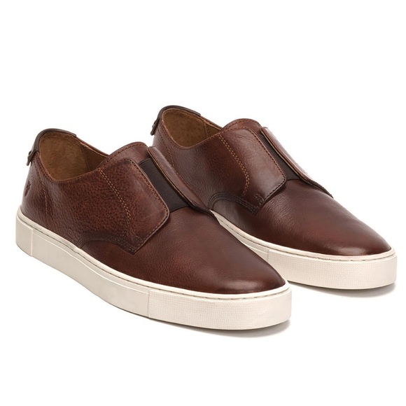 Frye Gabe Gore Brown Leather Oxford Slide-On Shoes main image 7